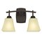 Westinghouse Fixture Wall UnMount 60W 2-Light Midori ORB Amber Linen Glass 6307400 - alternate 1
